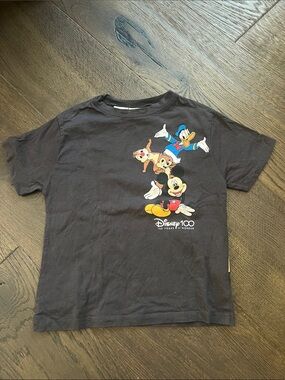 Zara Disney Black Kids Tee with Mickey, Donald, Chip & Dale